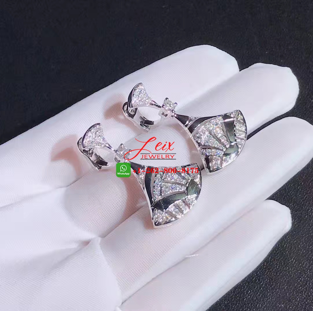 Designer Bvlgari Diva's Dream Diamond 18k White Gold Earrings (1) Designer Bvlgari Diva's Dream Diamond 18k White Gold Earrings