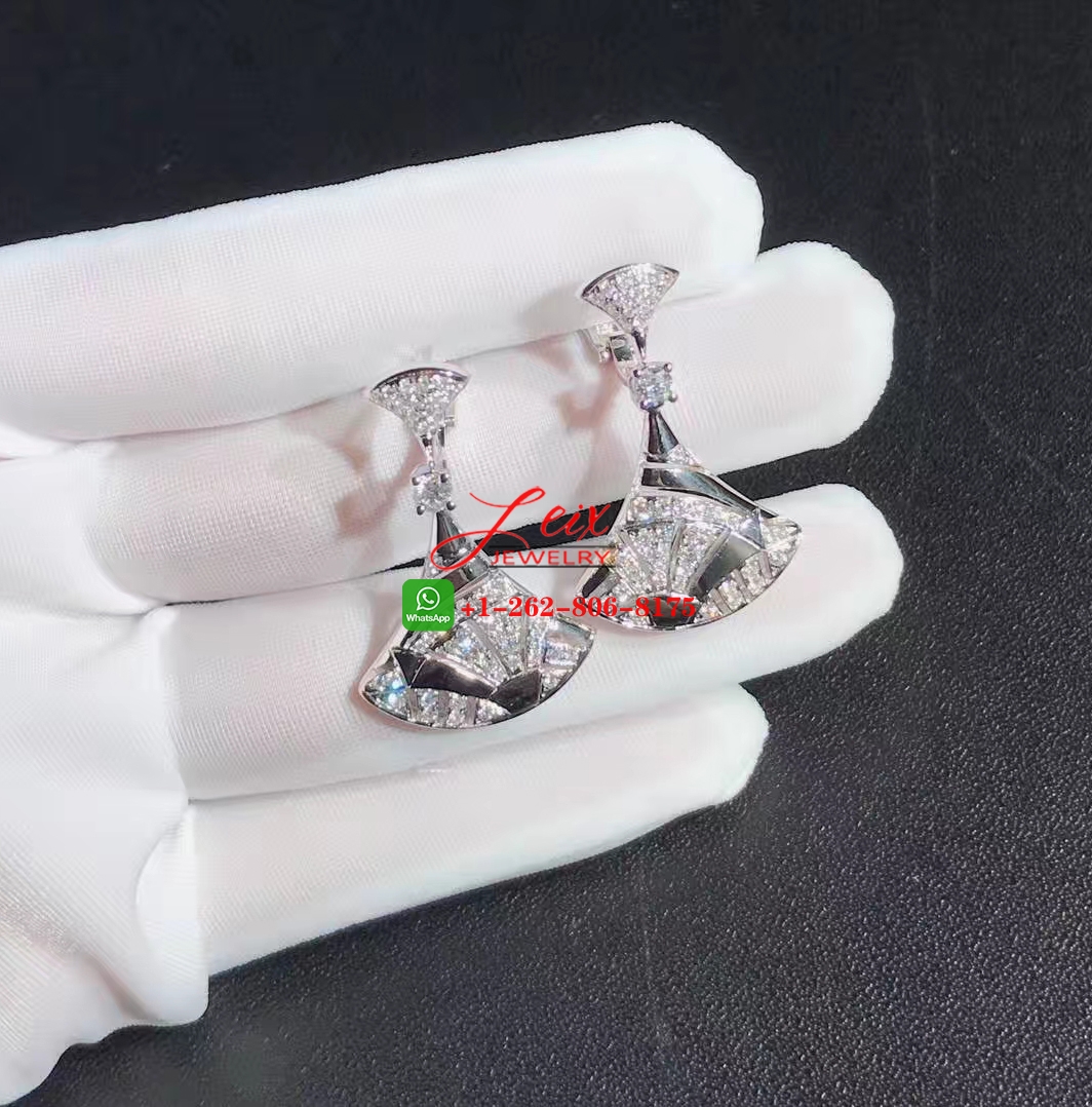 Designer Bvlgari Diva's Dream Diamond 18k White Gold Earrings Designer Bvlgari Diva's Dream Diamond 18k White Gold Earrings