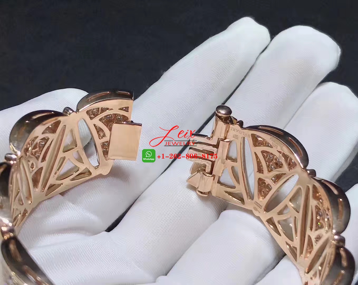 Designer Bvlgari Rose Gold Diamond And Mother-Of-Pearl Divas' Dream Bracelet (1)