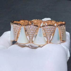 Designer Bvlgari Rose Gold Diamond And Mother-Of-Pearl Divas' Dream Bracelet