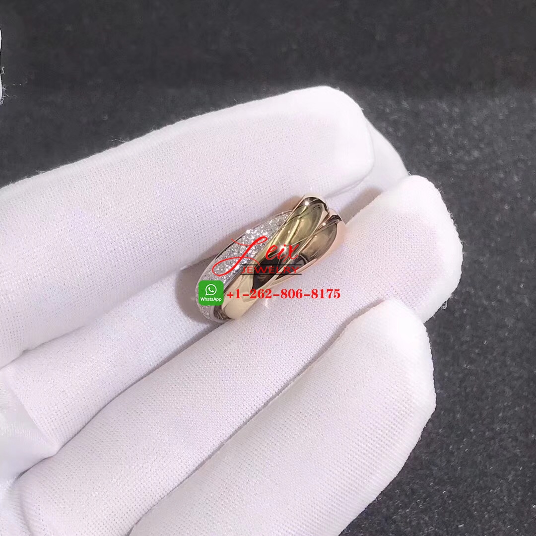 Cartier Trinity De Cartier Classic Diamond & 18k Three Tone Gold Rolling Ring (2) Cartier Trinity De Cartier Diamond & 18k Three Tone Gold Rolling Ring