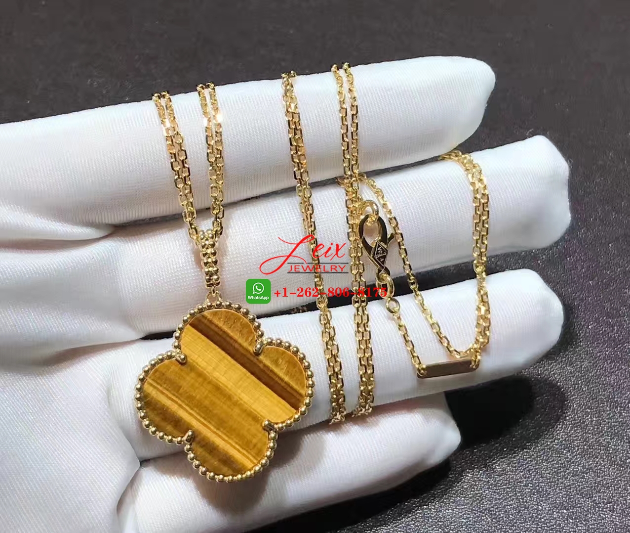 Van Cleef & Arpels Magic Alhambra 18k Yellow Gold Tiger Eye 1 Motif Long Necklace Van Cleef & Arpels Magic Alhambra 18k Yellow Gold Tiger Eye 1 Motif Long Necklace