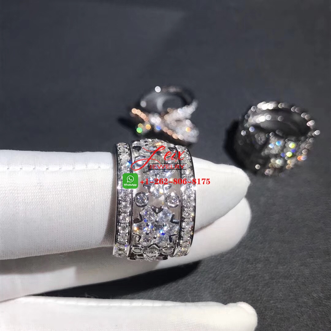 Van Cleef & Arpels Snowflake Platinum Diamond Ring (1) Van Cleef & Arpels Snowflake Platinum Diamond Ring