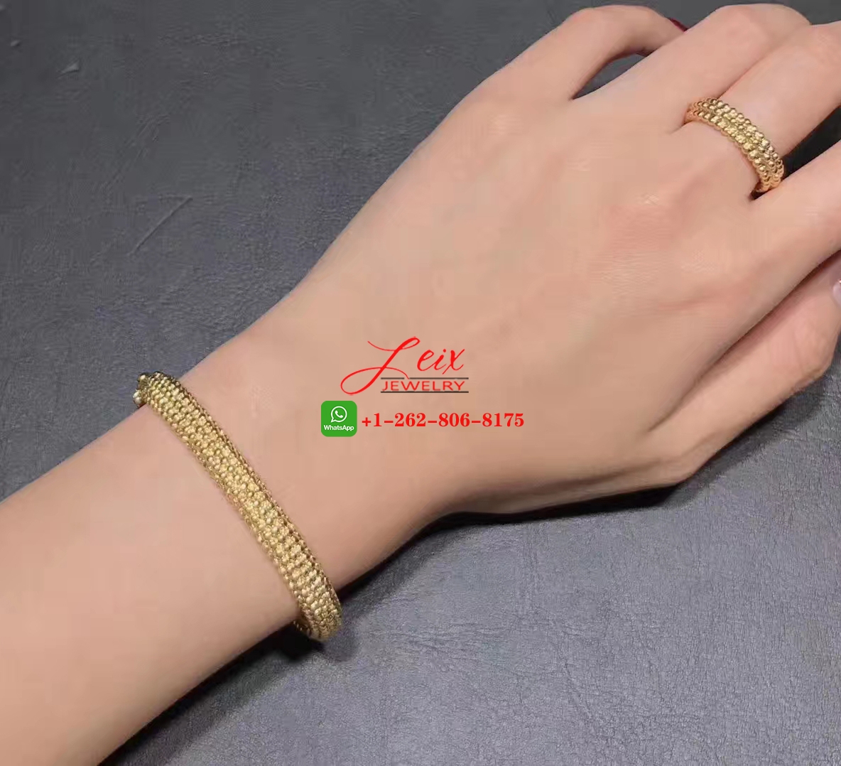 Van Cleef Perlée Pearls of Gold 5 Rows 18K Yellow Gold Bracelet (1) Van Cleef Perlée Pearls of Gold 5 Rows 18K Yellow Gold Bracelet
