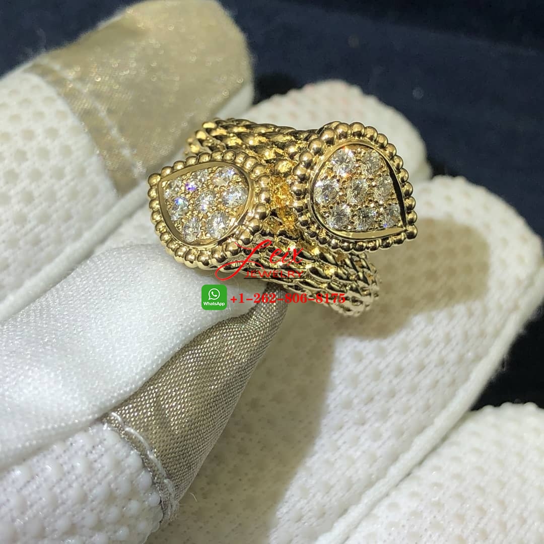 Boucheron Serpent Boheme Toi et Moi S Motif Diamond 18k Yellow Gold Ring (3) Boucheron Serpent Boheme Toi et Moi S Motif Diamond 18k Yellow Gold Ring