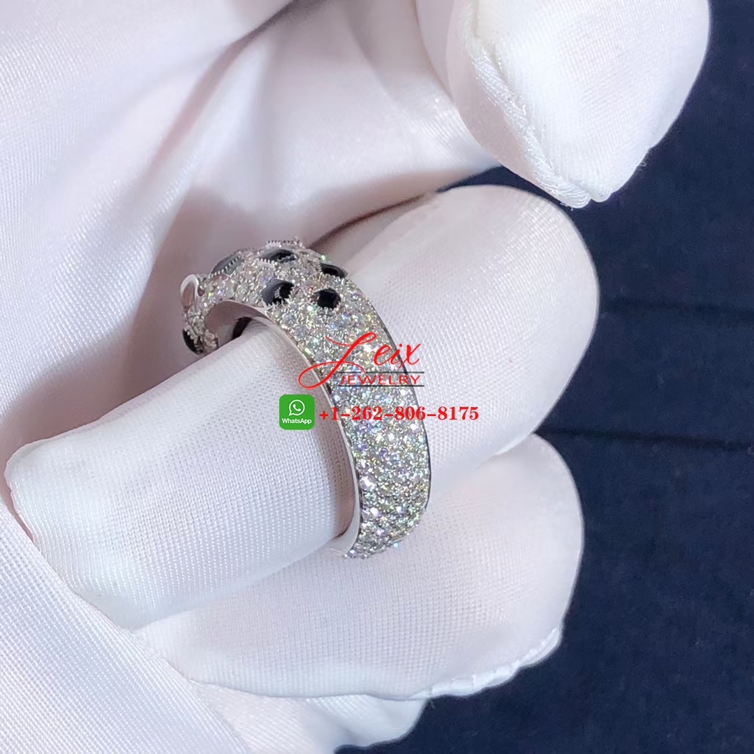 Cartier Panthère de Cartier 18k White Gold Emeralds, Onyx, Diamonds Ring (2) Cartier Panthère de Cartier 18k White Gold Emeralds, Onyx, Diamonds Ring