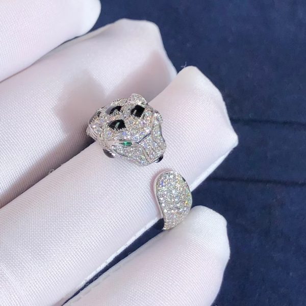 Cartier Panthère de Cartier 18k White Gold Emeralds, Onyx, Diamonds Ring