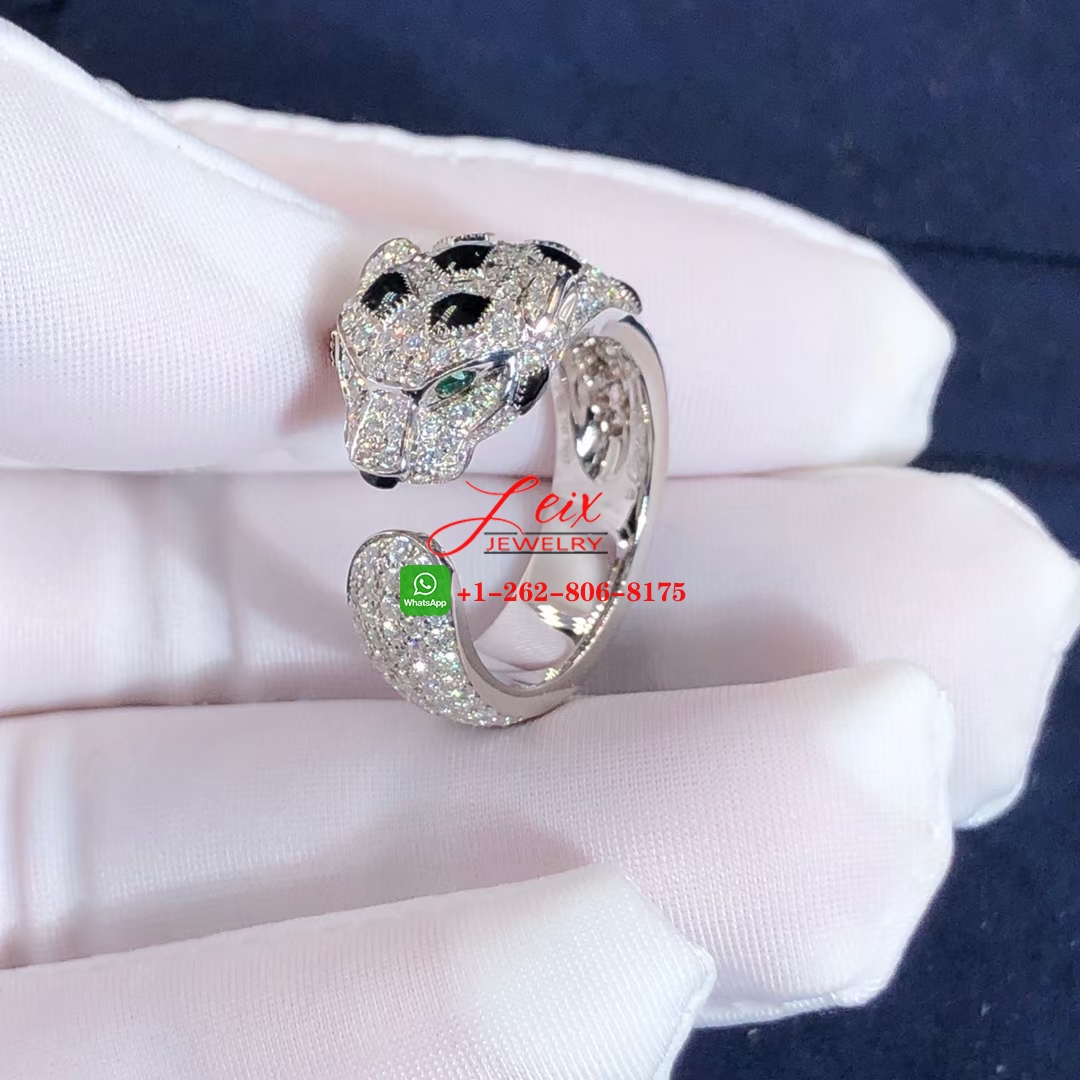 Cartier Panthère de Cartier 18k White Gold Emeralds, Onyx, Diamonds Ring Cartier Panthère de Cartier 18k White Gold Emeralds, Onyx, Diamonds Ring