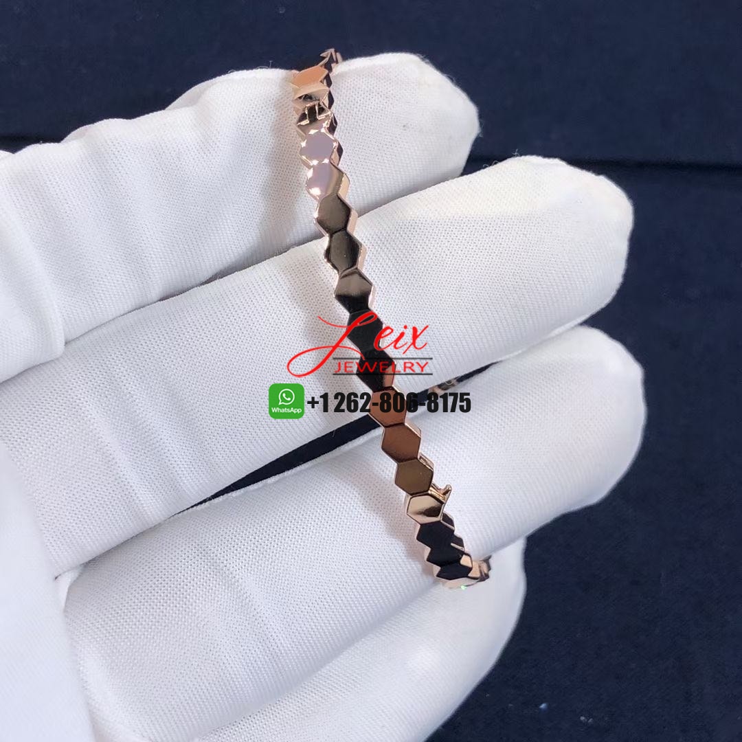 Custom Chaumet Bee My Love Half Pavé Diamond 18k Rose Gold Bracelet (1) Custom Chaumet Bee My Love Half Pavé Diamond 18k Rose Gold Bracelet