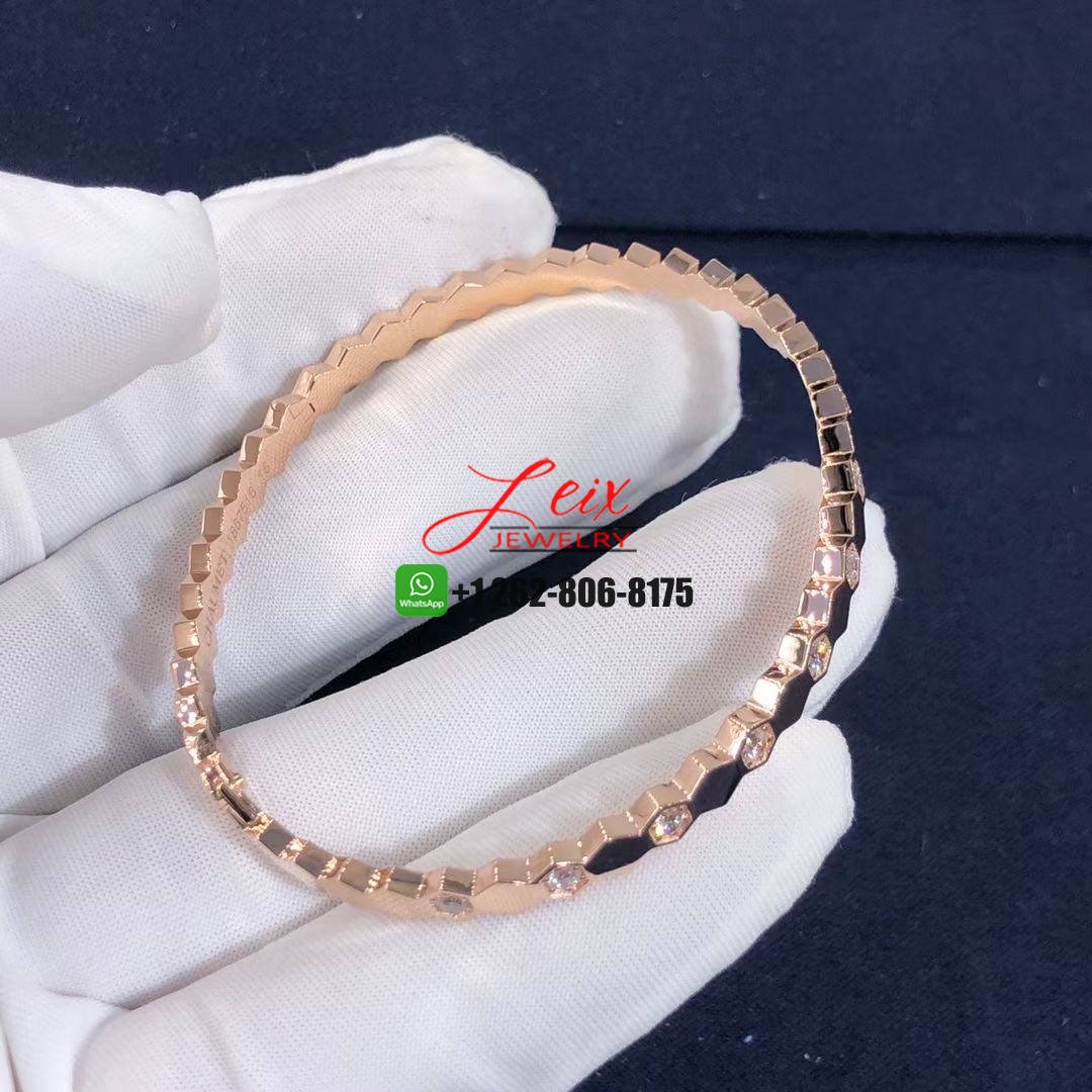 Custom Chaumet Bee My Love Half Pavé Diamond 18k Rose Gold Bracelet (2) Custom Chaumet Bee My Love Half Pavé Diamond 18k Rose Gold Bracelet