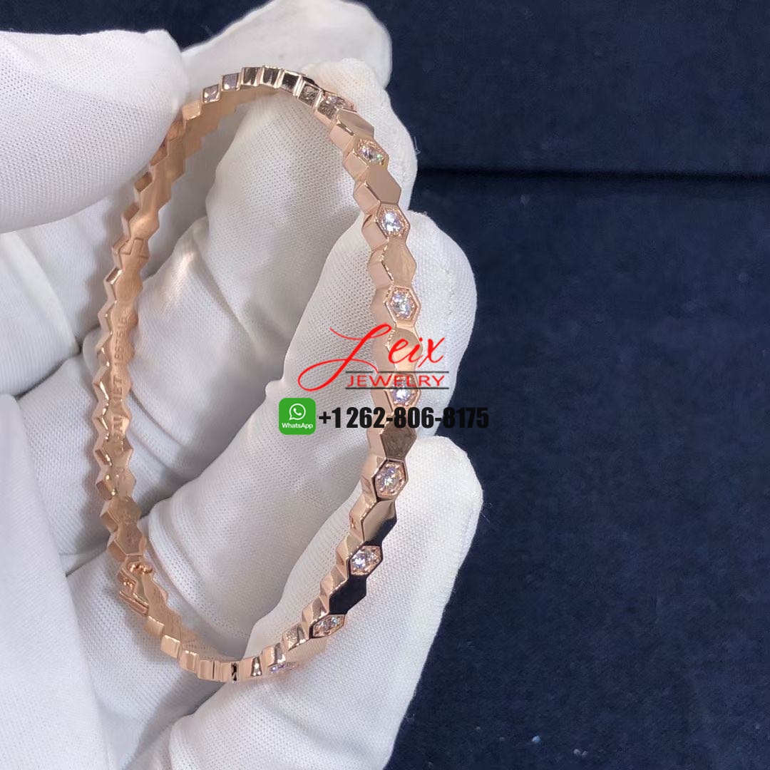 Custom Chaumet Bee My Love Half Pavé Diamond 18k Rose Gold Bracelet (3) Custom Chaumet Bee My Love Half Pavé Diamond 18k Rose Gold Bracelet