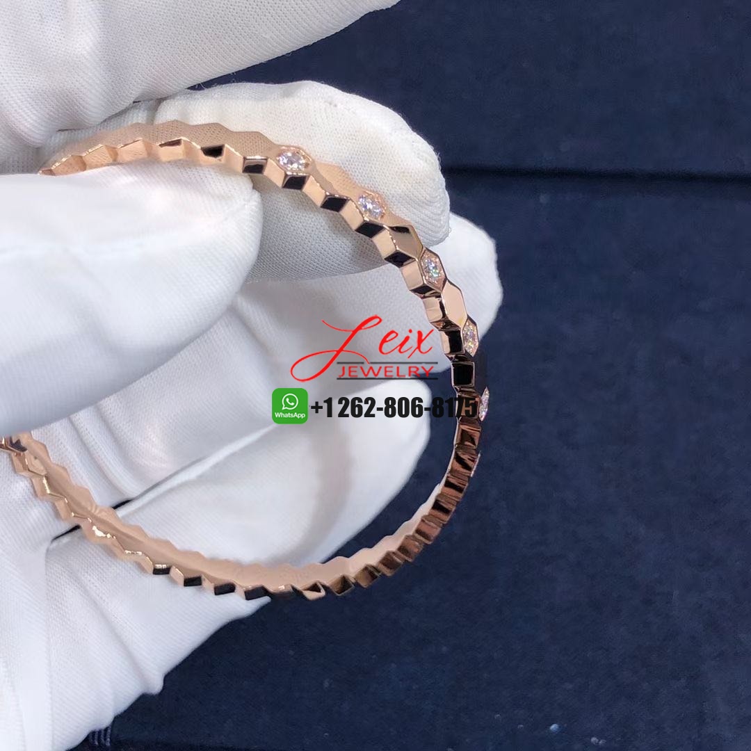 Custom Chaumet Bee My Love Half Pavé Diamond 18k Rose Gold Bracelet (5) Custom Chaumet Bee My Love Half Pavé Diamond 18k Rose Gold Bracelet