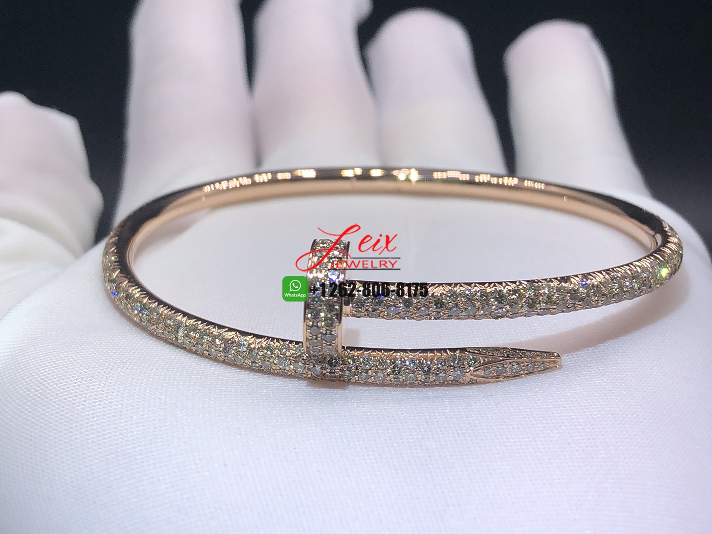 Cartier Juste un Clou 18k Rose Gold Pave Brown Diamonds Nail Bracelet (1) Cartier Juste un Clou 18k Rose Gold Pave Brown Diamonds Nail Bracelet