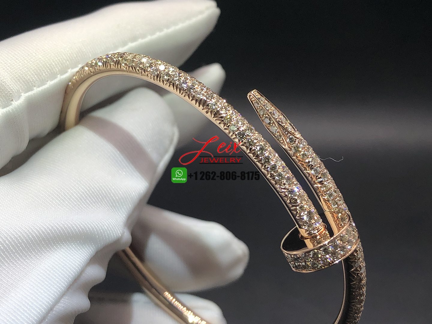 Cartier Juste un Clou 18k Rose Gold Pave Brown Diamonds Nail Bracelet (2) Cartier Juste un Clou 18k Rose Gold Pave Brown Diamonds Nail Bracelet