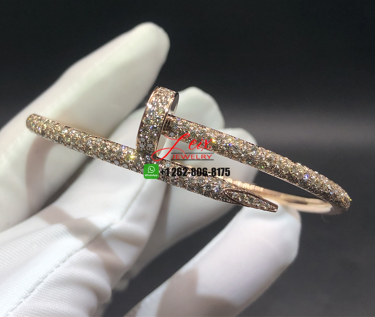 Cartier Juste un Clou 18k Rose Gold Pave Brown Diamonds Nail Bracelet Cartier Juste un Clou 18k Rose Gold Pave Brown Diamonds Nail Bracelet