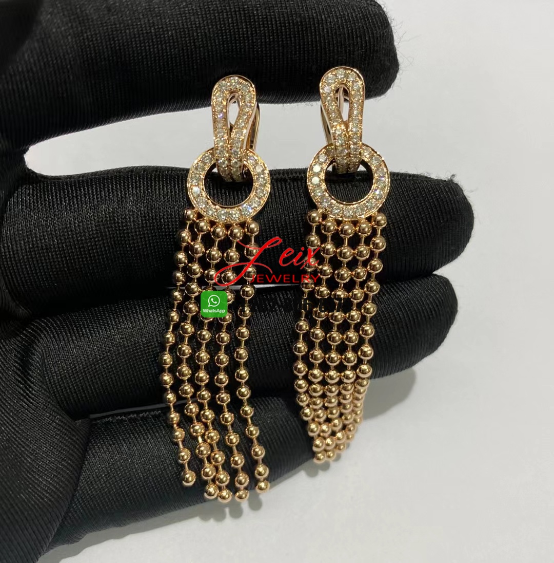 Inspired Cartier Agrafe 18k Rose Gold Diamond Tassels Drop Earrings Inspired Cartier Agrafe 18k Rose Gold Diamond Tassels Drop Earrings