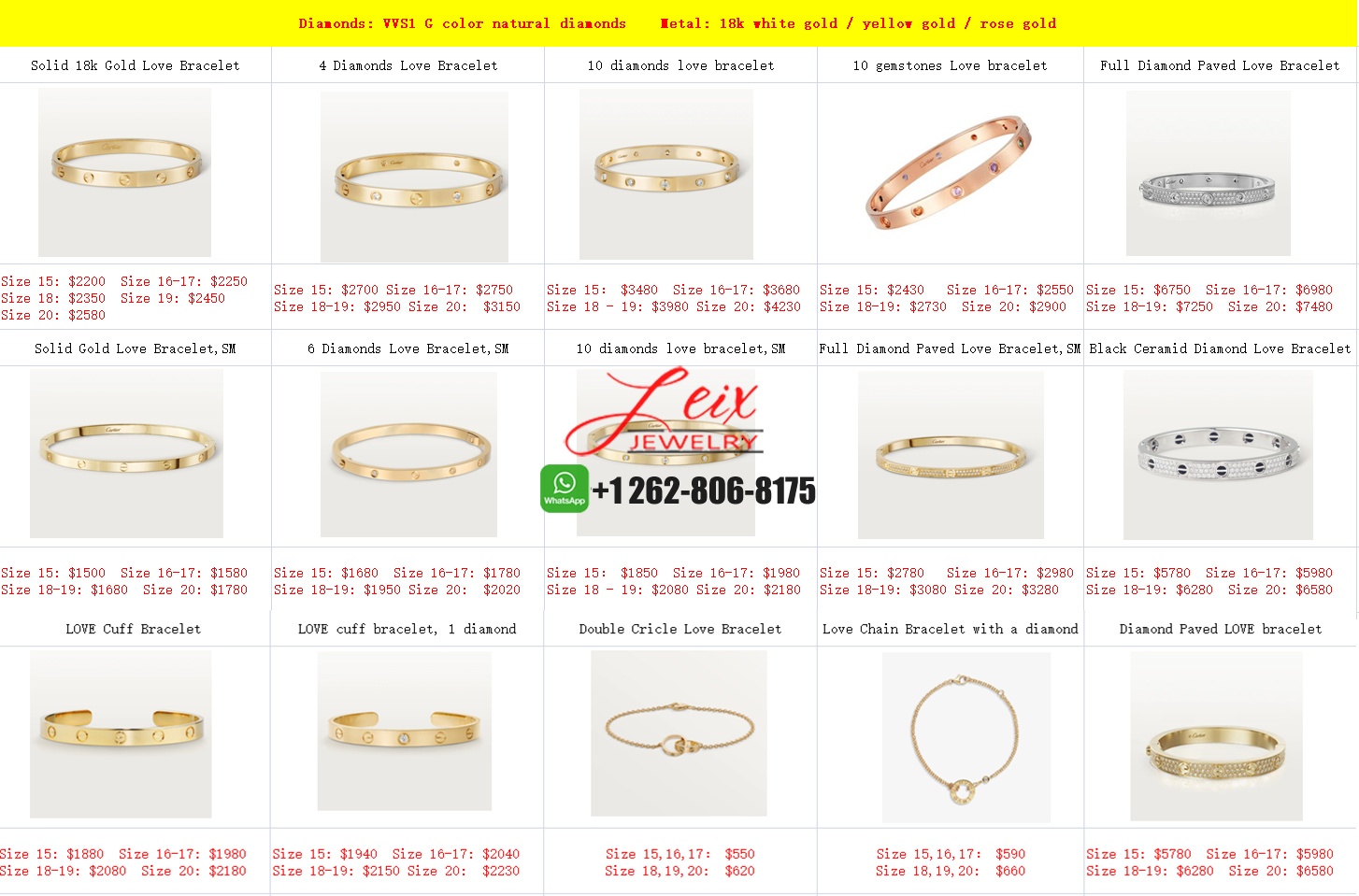 Love bracelet price