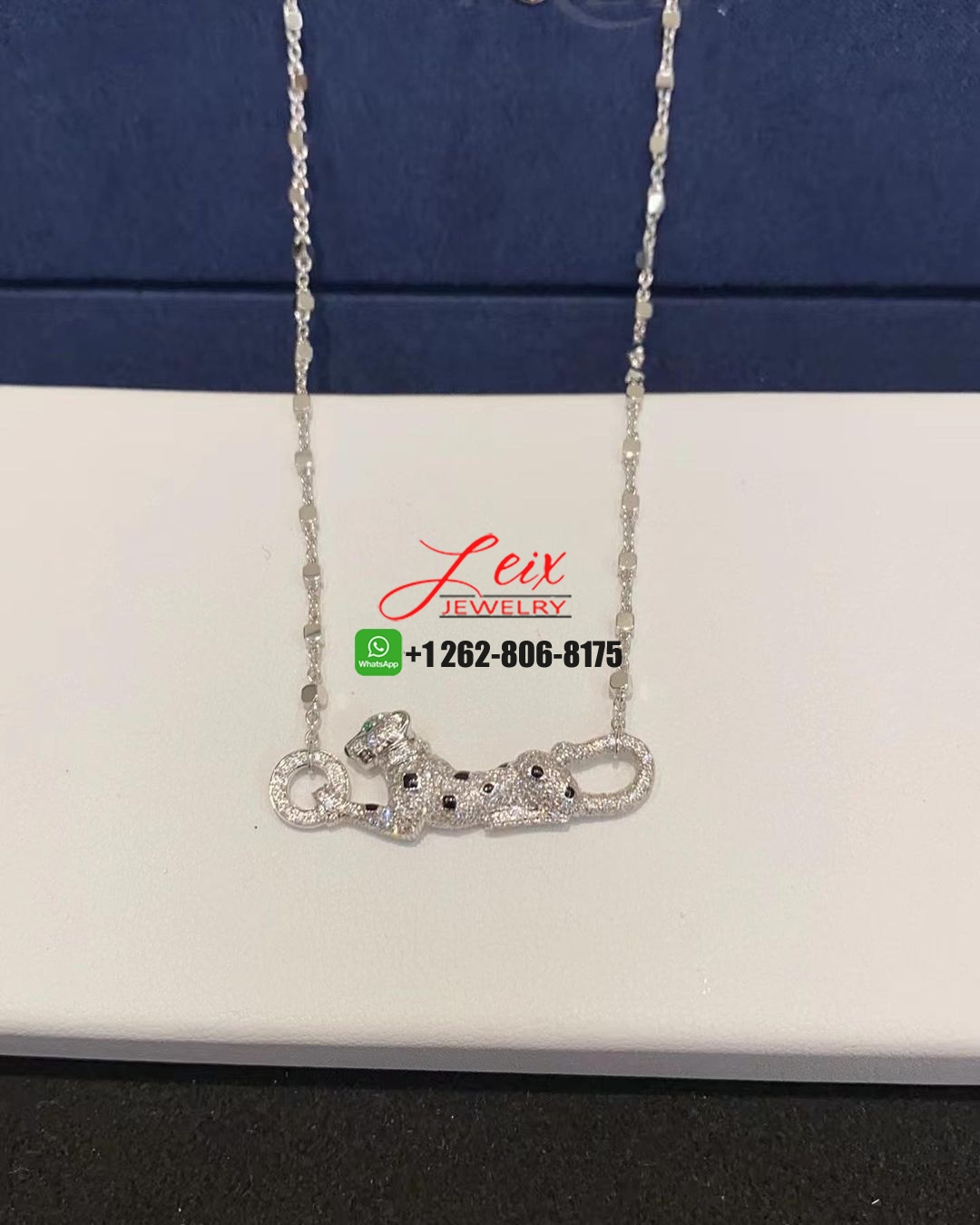 Cartier 18k White Gold Diamond Paved Panthère de Cartier Pendant Necklace (1)
