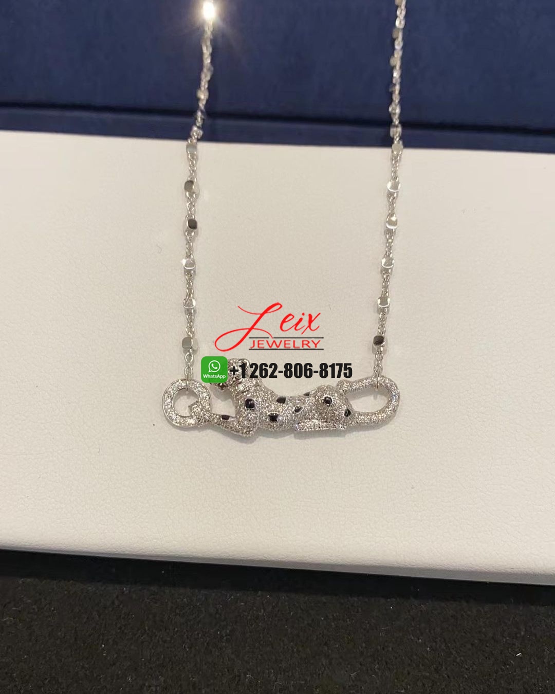 Cartier 18k White Gold Diamond Paved Panthère de Cartier Pendant Necklace (3) Cartier 18k White Gold Diamond Paved Panthère de Cartier Pendant Necklace