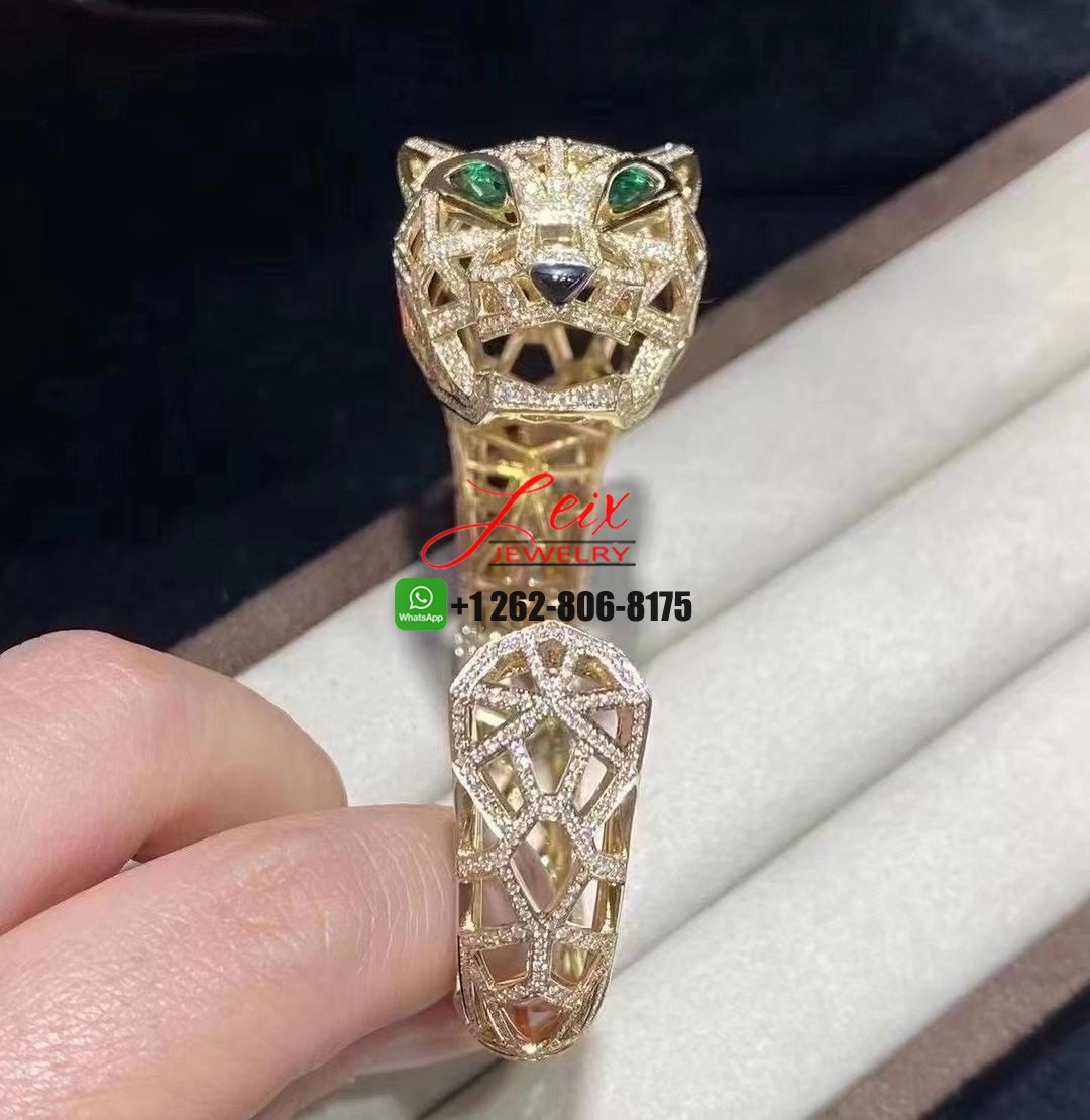 Cartier 18k Yellow Gold Panthere de Cartier Diamond Openwork Bracelet (2) Cartier 18k Yellow Gold Panthere de Cartier Diamond Openwork Bracelet