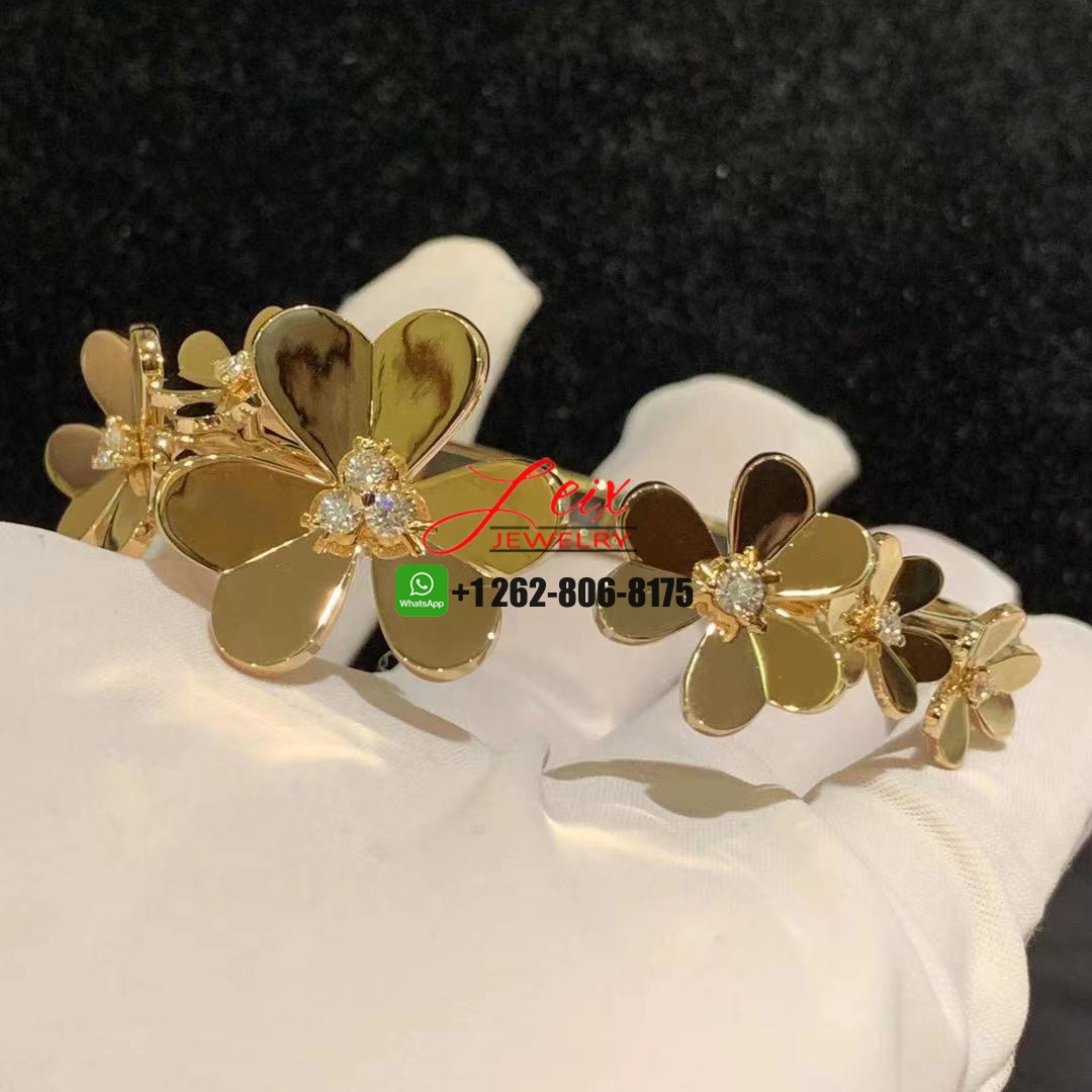 Custom Made Van Cleef & Arpels 18k Yellow Gold 7 Flowers Frivole Bracelet (1)