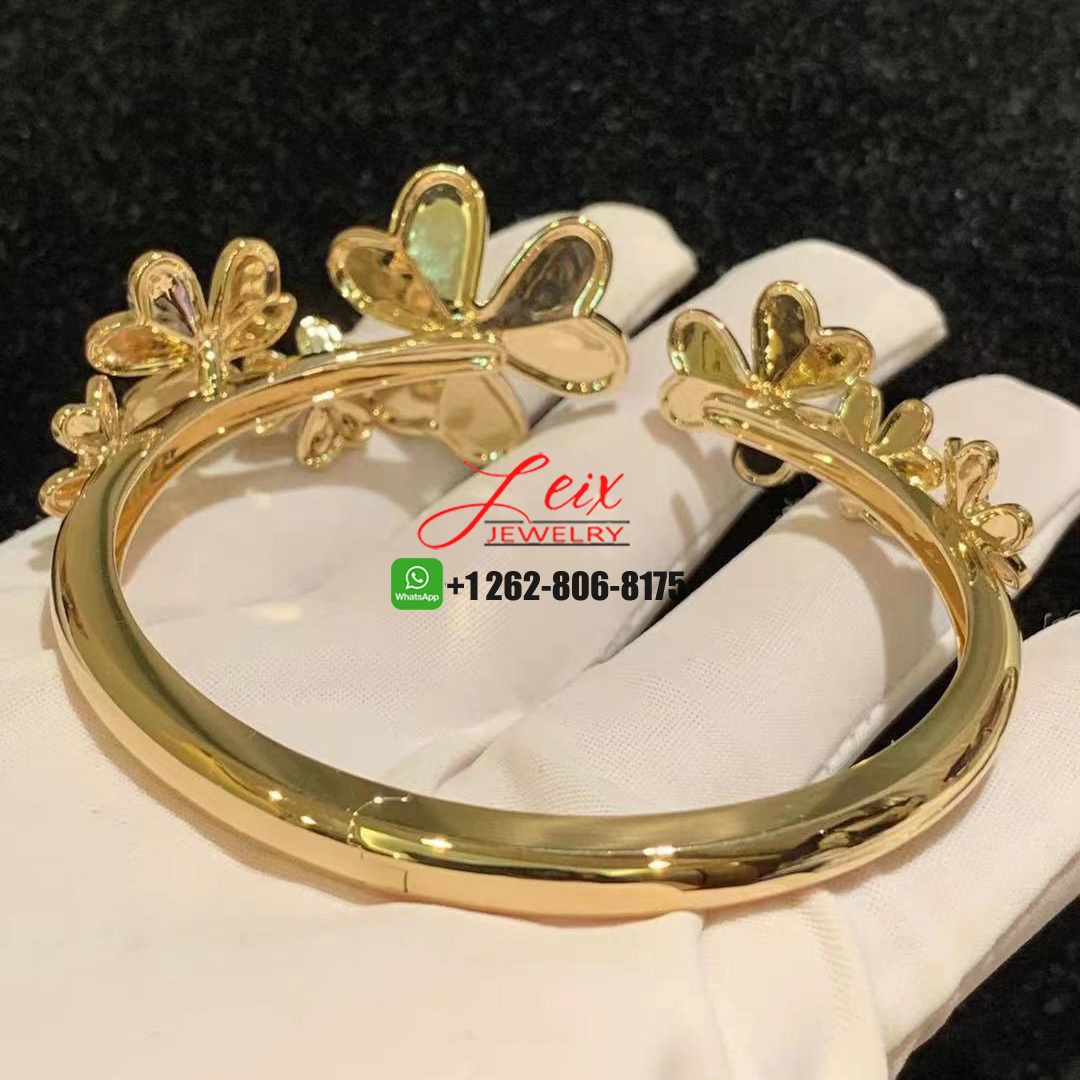 Custom Made Van Cleef & Arpels 18k Yellow Gold 7 Flowers Frivole Bracelet (3) Custom Made Van Cleef & Arpels 18k Yellow Gold 7 Flowers Frivole Bracelet