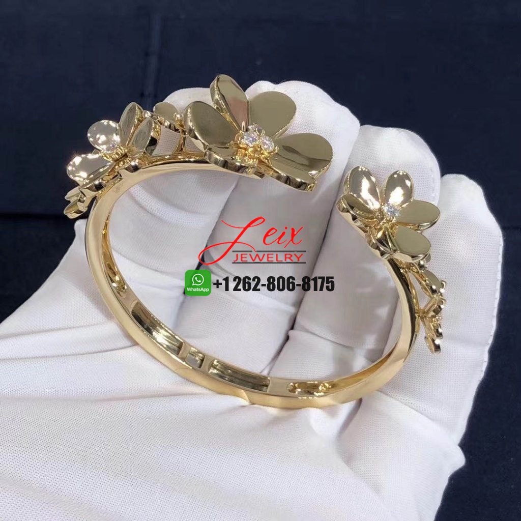 Custom Made Van Cleef & Arpels 18k Yellow Gold 7 Flowers Frivole Bracelet (7) Custom Made Van Cleef & Arpels 18k Yellow Gold 7 Flowers Frivole Bracelet