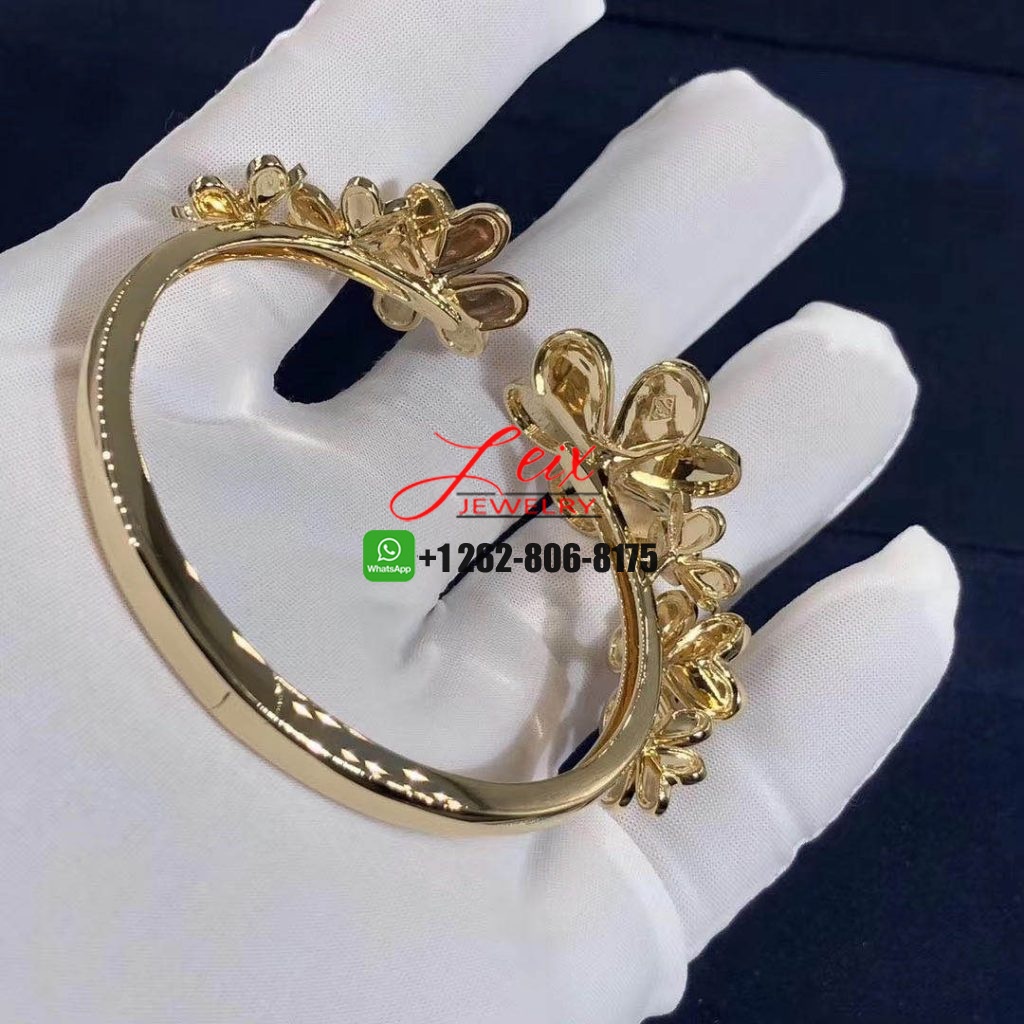 Custom Made Van Cleef & Arpels 18k Yellow Gold 7 Flowers Frivole Bracelet (9) Custom Made Van Cleef & Arpels 18k Yellow Gold 7 Flowers Frivole Bracelet