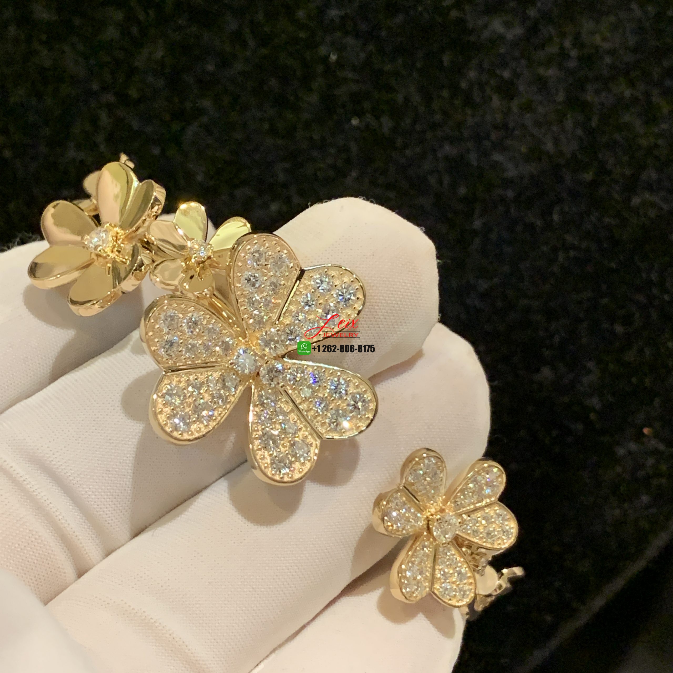 Top Quality Van Cleef & Arpels Frivole 7 Flowers 18k Yellow Gold Diamond Bracelet (2) Top Quality Van Cleef & Arpels Frivole 7 Flowers 18k Yellow Gold Diamond Bracelet (2)
