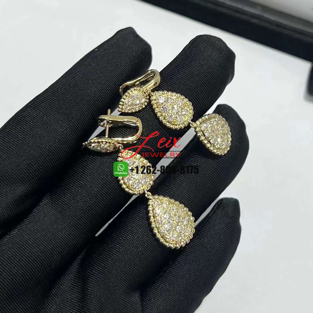 Boucheron 18k Yellow Gold 3 Motifs Serpent Bohème Diamond Drop Earrings (3) Boucheron 18k Yellow Gold 3 Motifs Serpent Bohème Diamond Drop Earrings