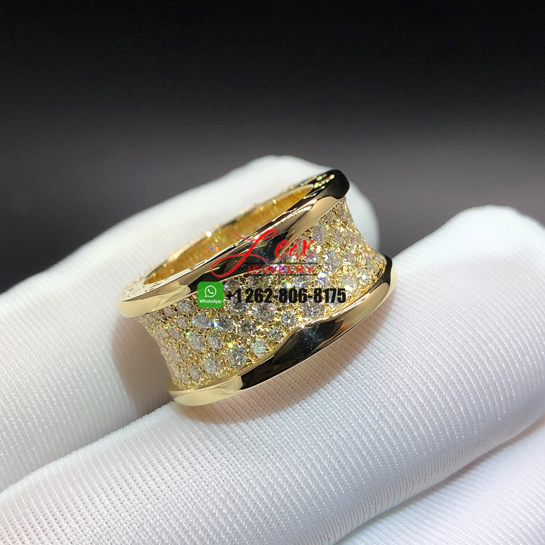 Bulgari B.ZERO1 Pave Full Diamond 18k Yellow Gold Band Ring Bulgari B.ZERO1 Pave Full Diamond 18k Yellow Gold Band Ring
