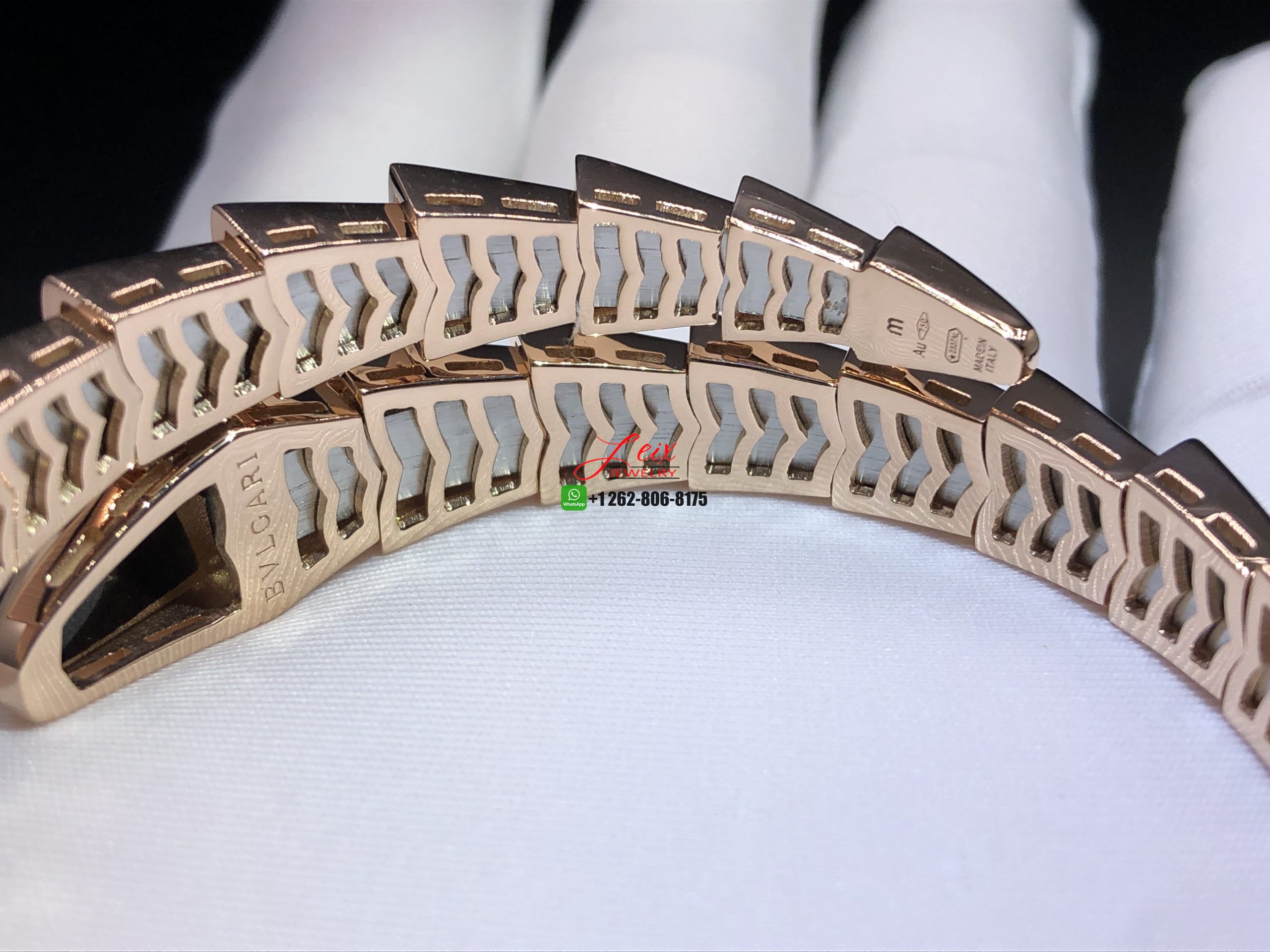 Bvlgari Serpenti 18k Rose Gold Full Diamond Onyx Bulgari Snake Bracelet (3) Bvlgari Serpenti 18k Rose Gold Full Diamond Onyx Bulgari Snake Bracelet