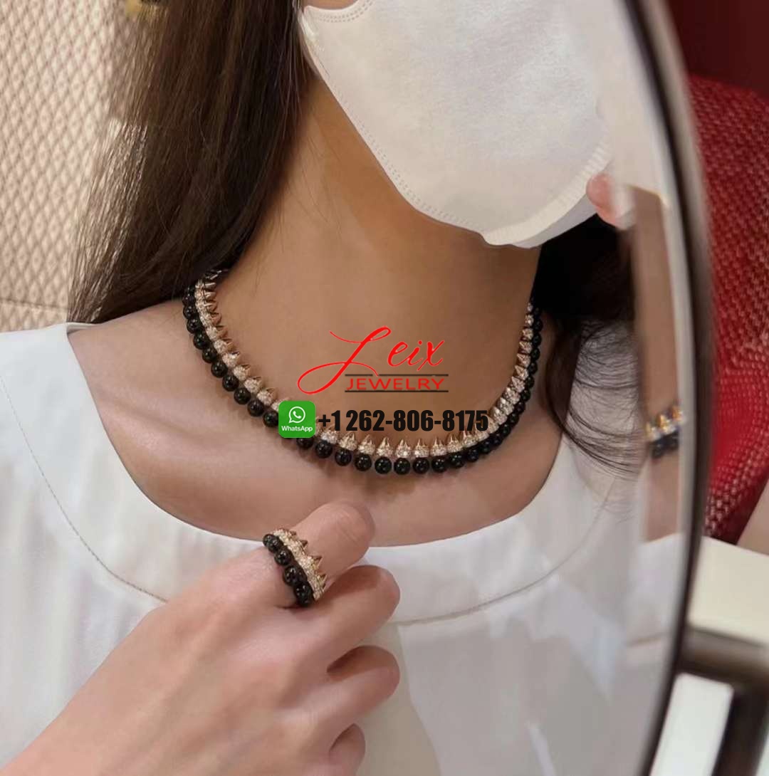 New Cartier 18k Rose Gold & Diamonds, Onyx Clash de Cartier Necklace (2) New Cartier 18k Rose Gold & Diamonds, Onyx Clash de Cartier Necklace