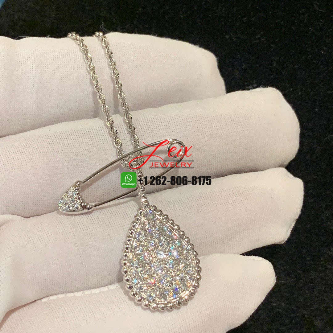Boucheron Serpent Bohème 18k White Gold Diamonds L Motif Long Necklace (1)