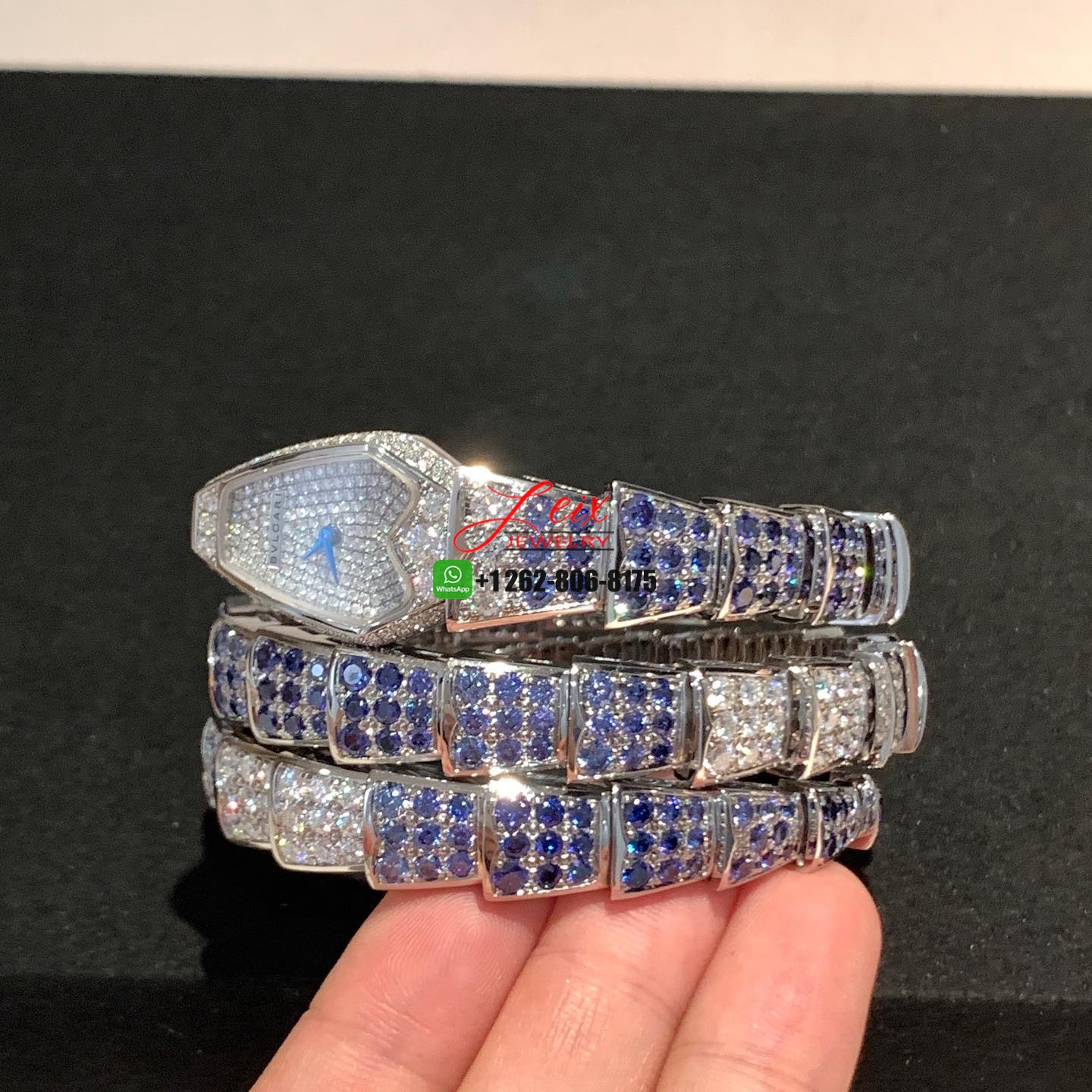 Bulgari Serpenti Viper And Incantati Rainbow Diamond & Blue Sapphire Watch (2) Bulgari Serpenti Viper And Incantati Rainbow Diamond & Blue Sapphire Watch