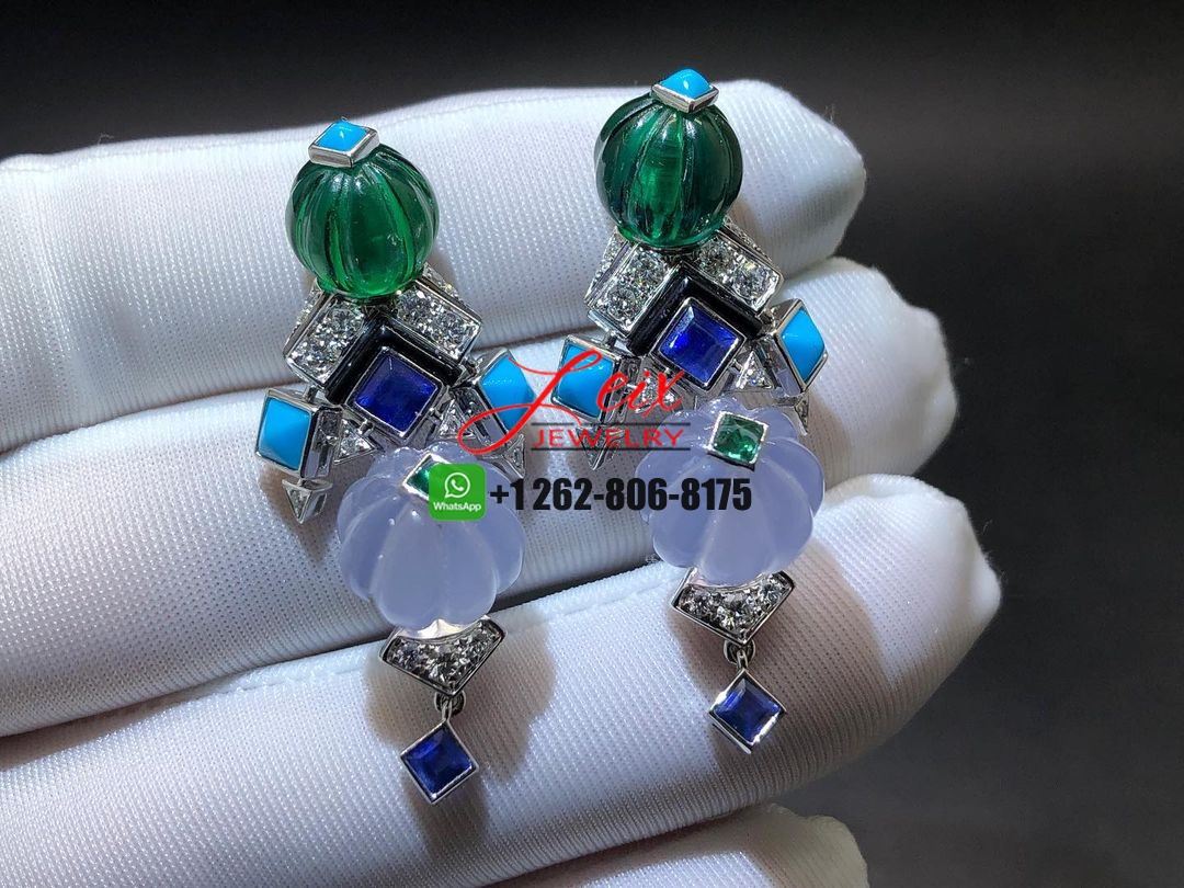 Cartier Creative Collection 18K White Gold Gemstones High Jewelry Earrings Cartier Creative Collection 18K White Gold Gemstones High Jewelry Earrings