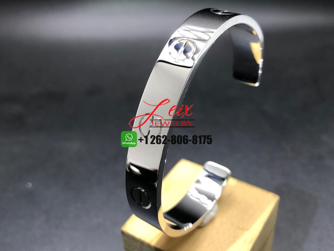 Cartier Love Bracelet Open Cuff 18K White Gold Wide XL (1) Cartier Love Bracelet Open Cuff 18K White Gold Wide XL