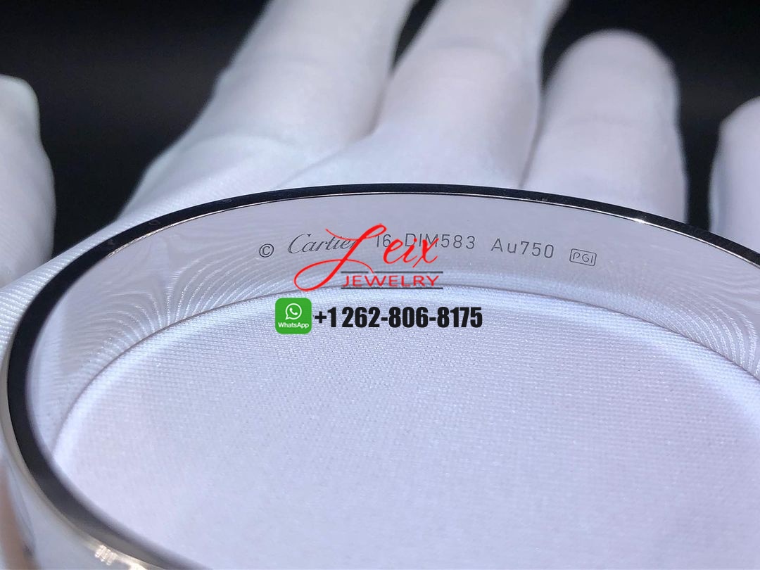 Cartier Love Bracelet Open Cuff 18K White Gold Wide XL (3) Cartier Love Bracelet Open Cuff 18K White Gold Wide XL