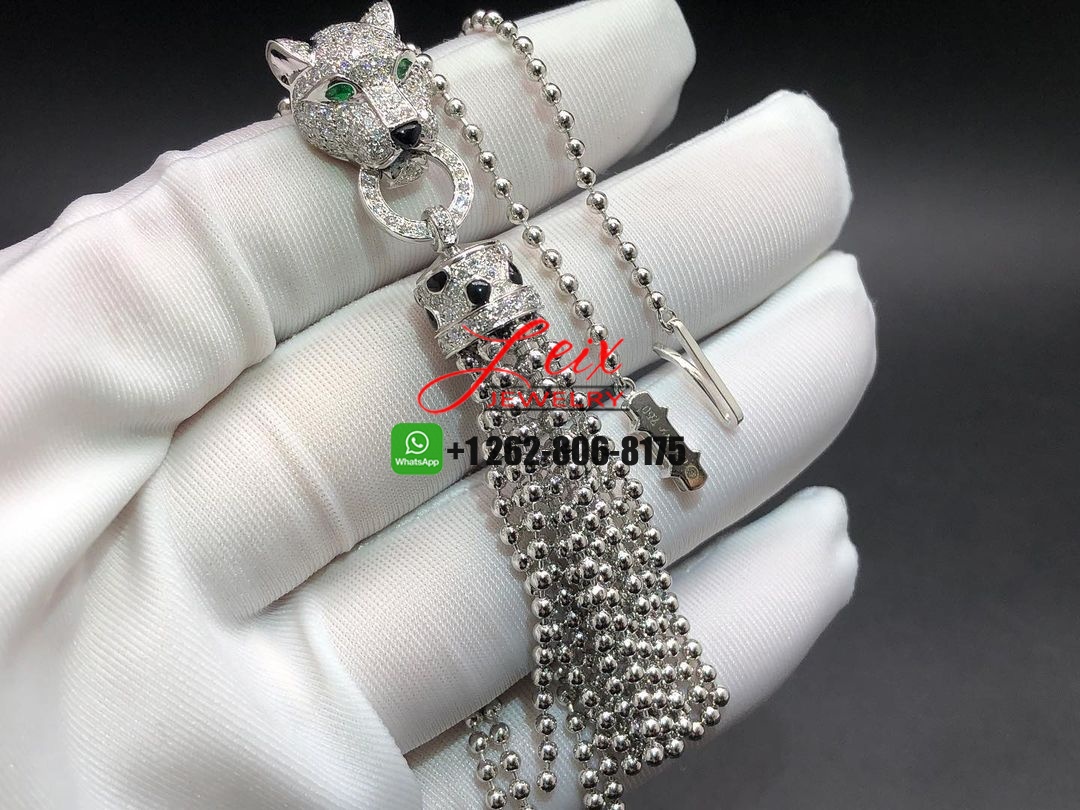 Cartier Panthère de Cartier 18K White Gold Diamond Tassels Necklace (1) Cartier Panthère de Cartier 18K White Gold Diamond Tassels Necklace