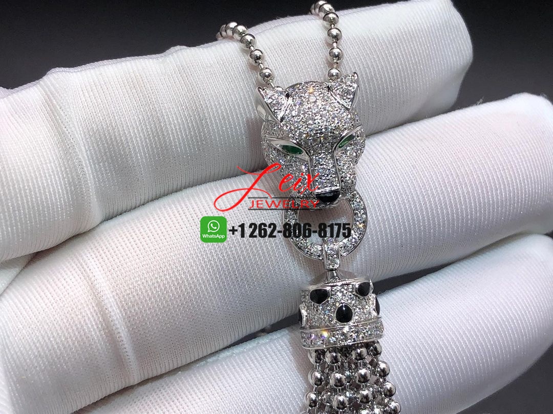 Cartier Panthère de Cartier 18K White Gold Diamond Tassels Necklace (3) Cartier Panthère de Cartier 18K White Gold Diamond Tassels Necklace
