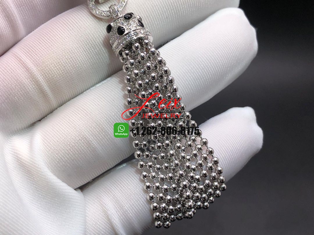 Cartier Panthère de Cartier 18K White Gold Diamond Tassels Necklace (4) Cartier Panthère de Cartier 18K White Gold Diamond Tassels Necklace