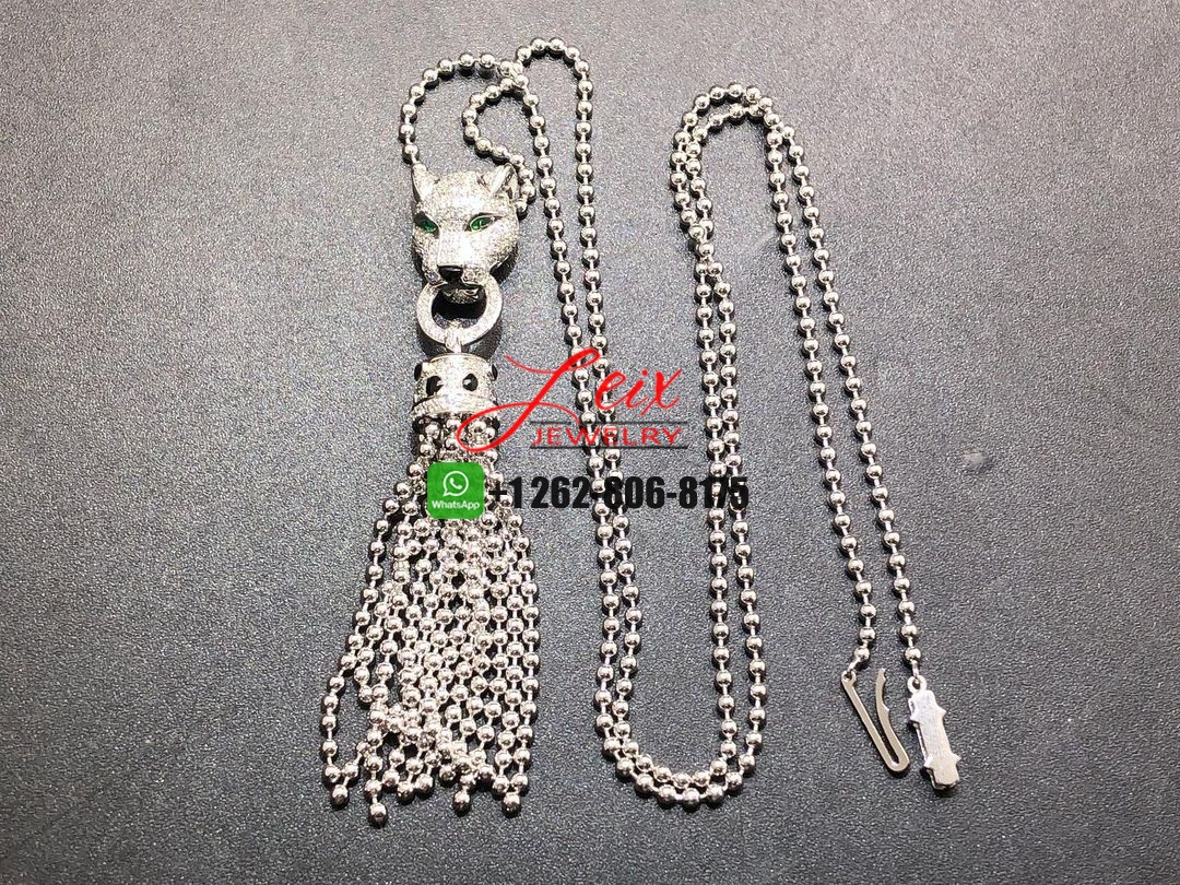 Cartier Panthère de Cartier 18K White Gold Diamond Tassels Necklace Cartier Panthère de Cartier 18K White Gold Diamond Tassels Necklace