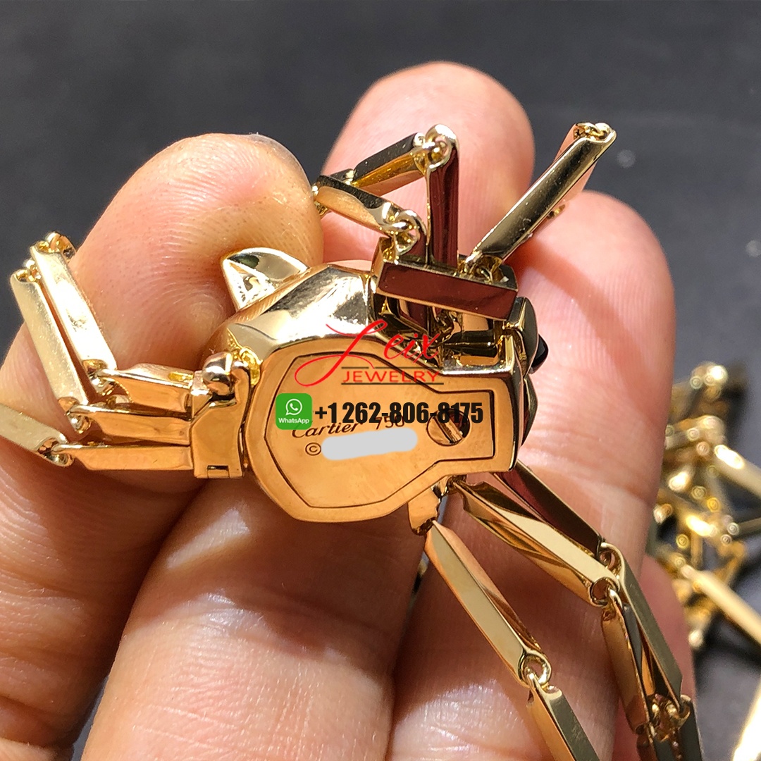 Cartier Panthere de Cartier Diamond Emeralds, Onyx Lacquer Tassel 18k Yellow Gold Necklace (3) Cartier Panthere de Cartier Diamond Emeralds, Onyx Lacquer Tassel 18k Yellow Gold Necklace