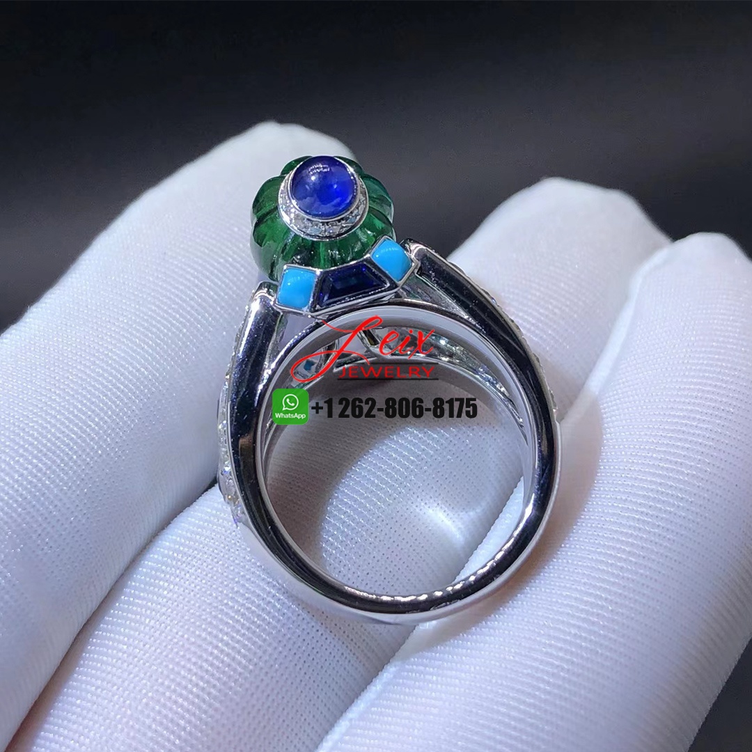 Cartier Creative Collection 18K White Gold Gemstones High Jewelry Ring (1) Cartier Creative Collection 18K White Gold Gemstones High Jewelry Ring