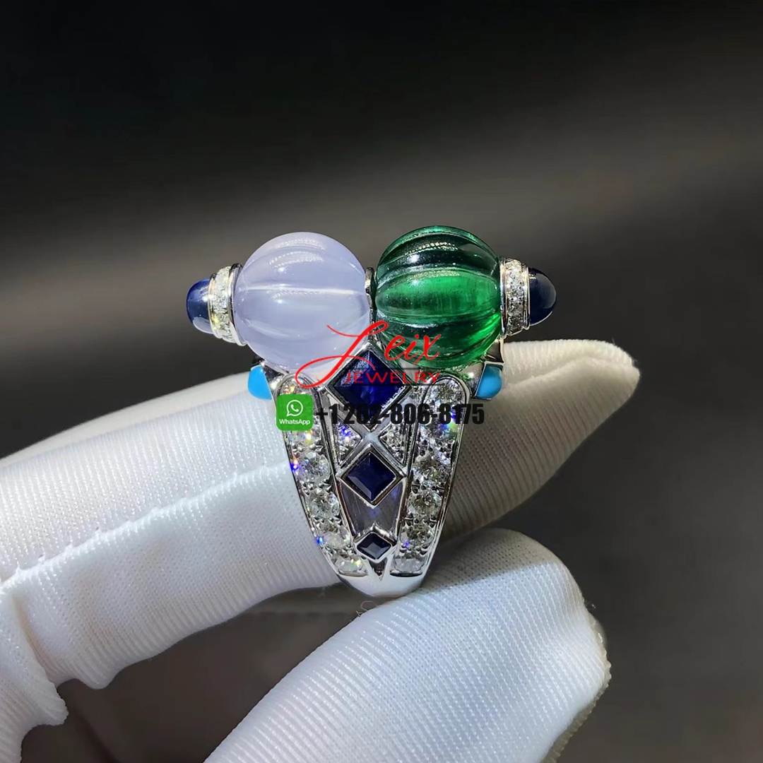 Cartier Creative Collection 18K White Gold Gemstones High Jewelry Ring (2) Cartier Creative Collection 18K White Gold Gemstones High Jewelry Ring