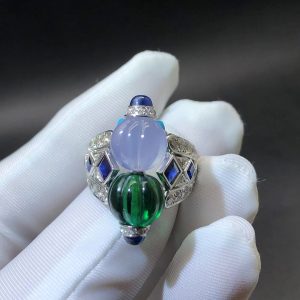 Cartier Creative Collection 18K White Gold Gemstones High Jewelry Ring