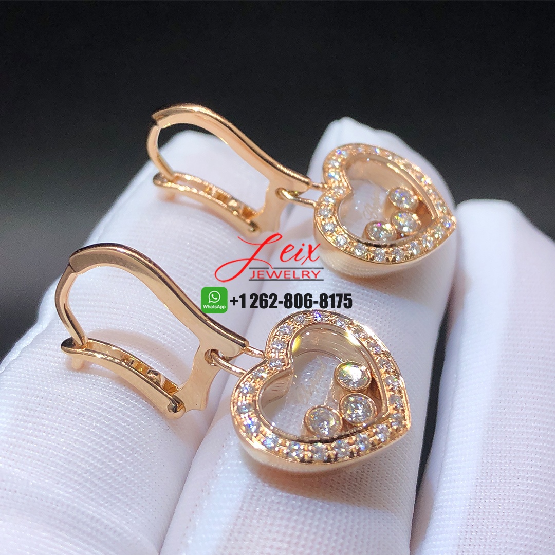 Chopard Happy Diamonds Icons 18k Rose Gold Earrings (2) Chopard Happy Diamonds Icons 18k Rose Gold Earrings
