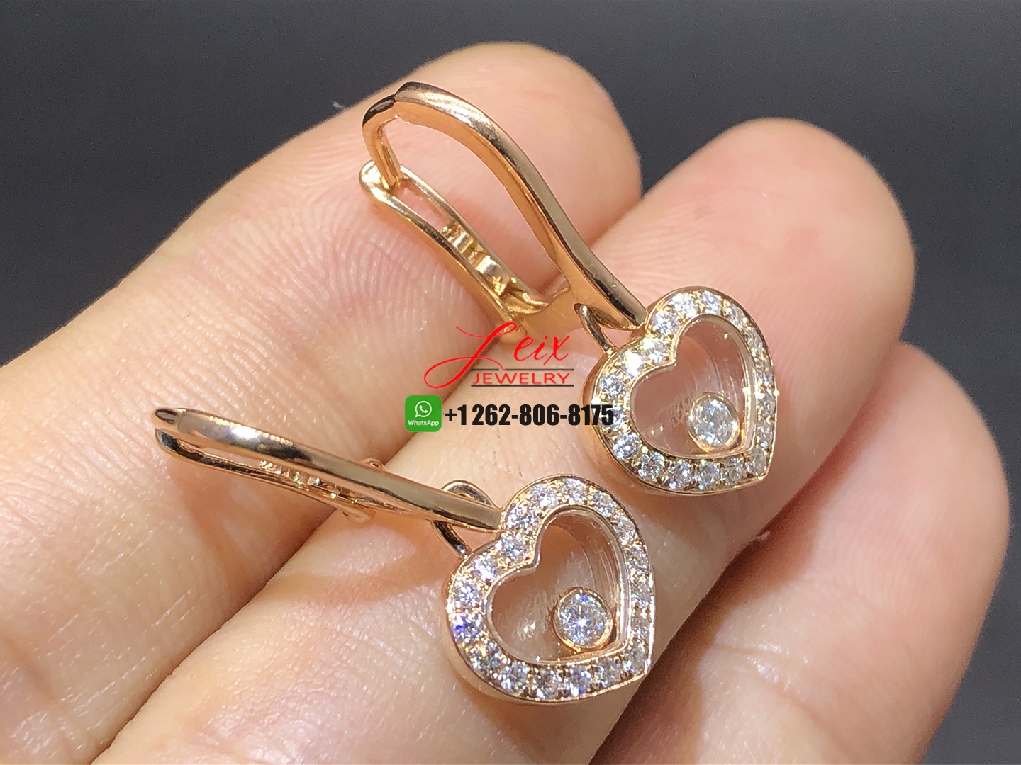 Chopard Happy Diamonds Icons Earrings in 18k Rose Gold (1) Chopard Happy Diamonds Icons Earrings in 18k Rose Gold