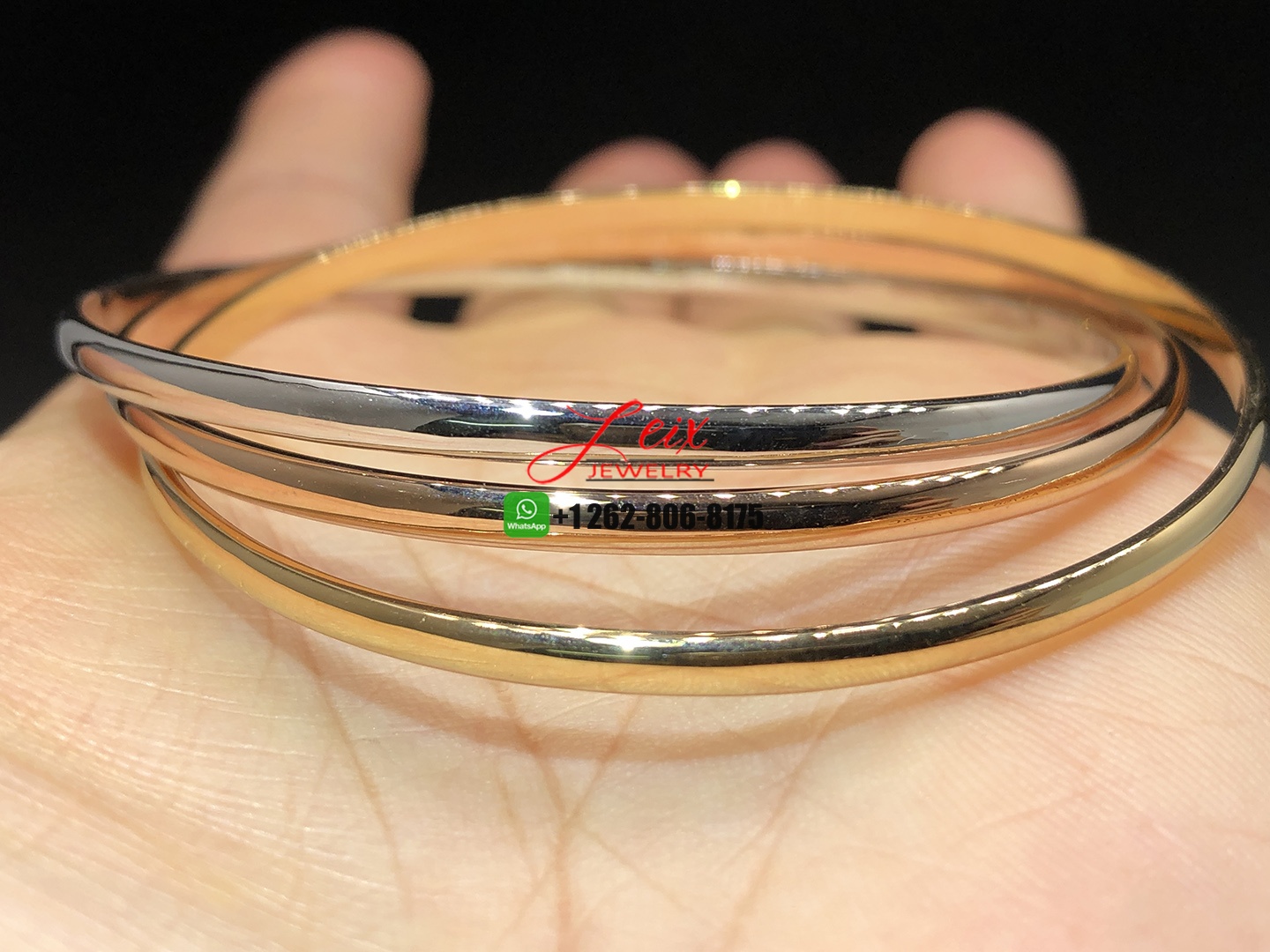 Designer Cartier Pure 18K Gold Three Band Trinity Bracelet (1) Designer Cartier Pure 18K Gold Three Band Trinity Bracelet