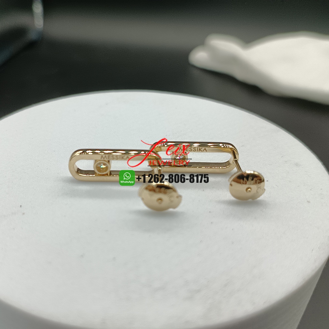 Messika Move Uno Diamond 18k Yellow Gold Earrings (1) Messika Move Uno Diamond 18k Yellow Gold Earrings